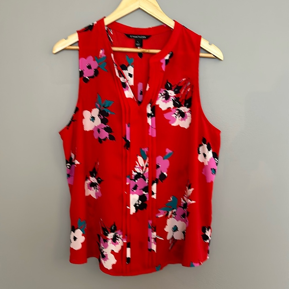 41 Hawthorne Breyson Pleat Detail Split Neck Blouse